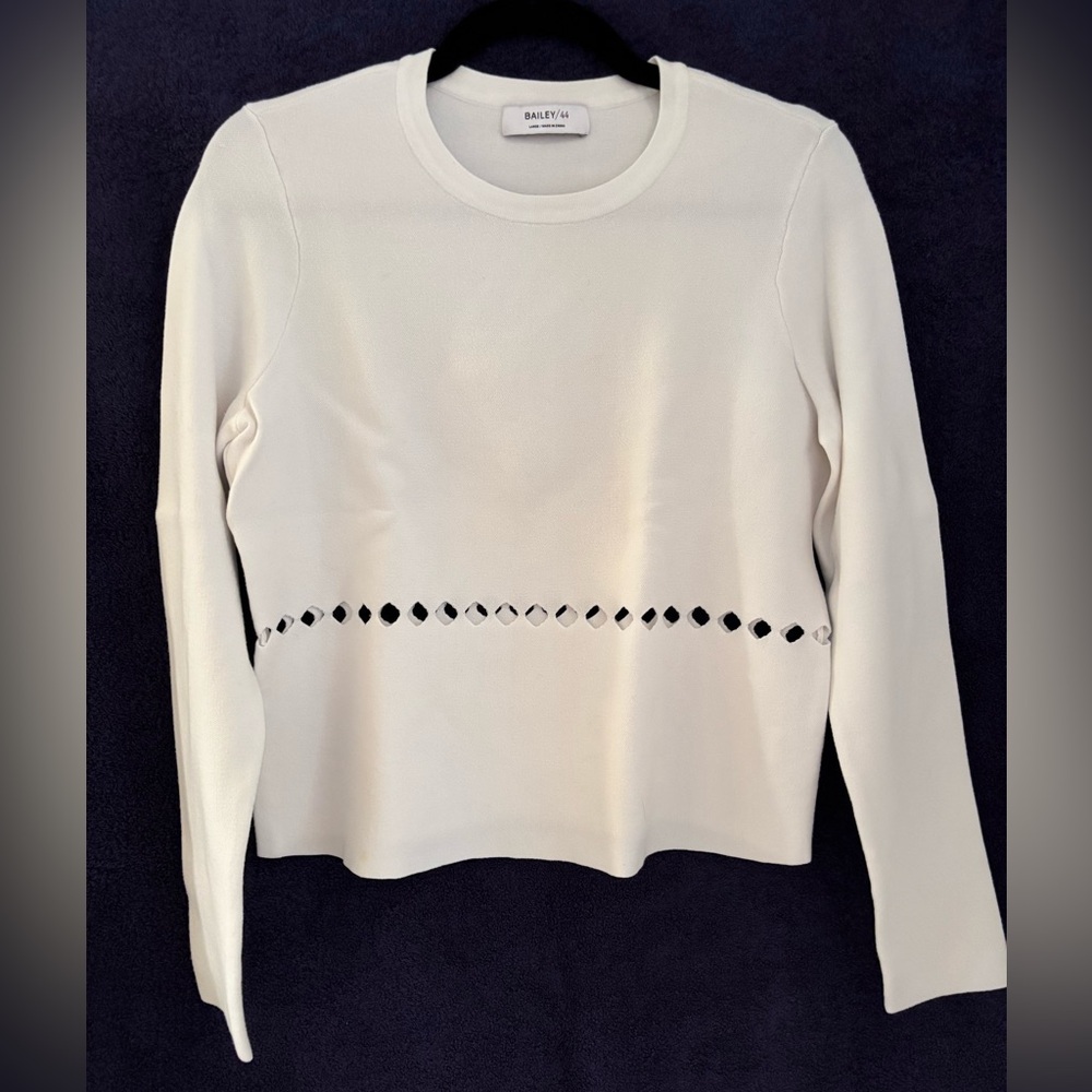 Bailey 44 white stretchy cut-out design cropped sweater $150 - Large